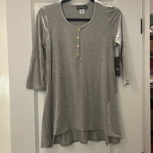 NWT Due Time maternity 3/4 length sleeve gray tshirt
